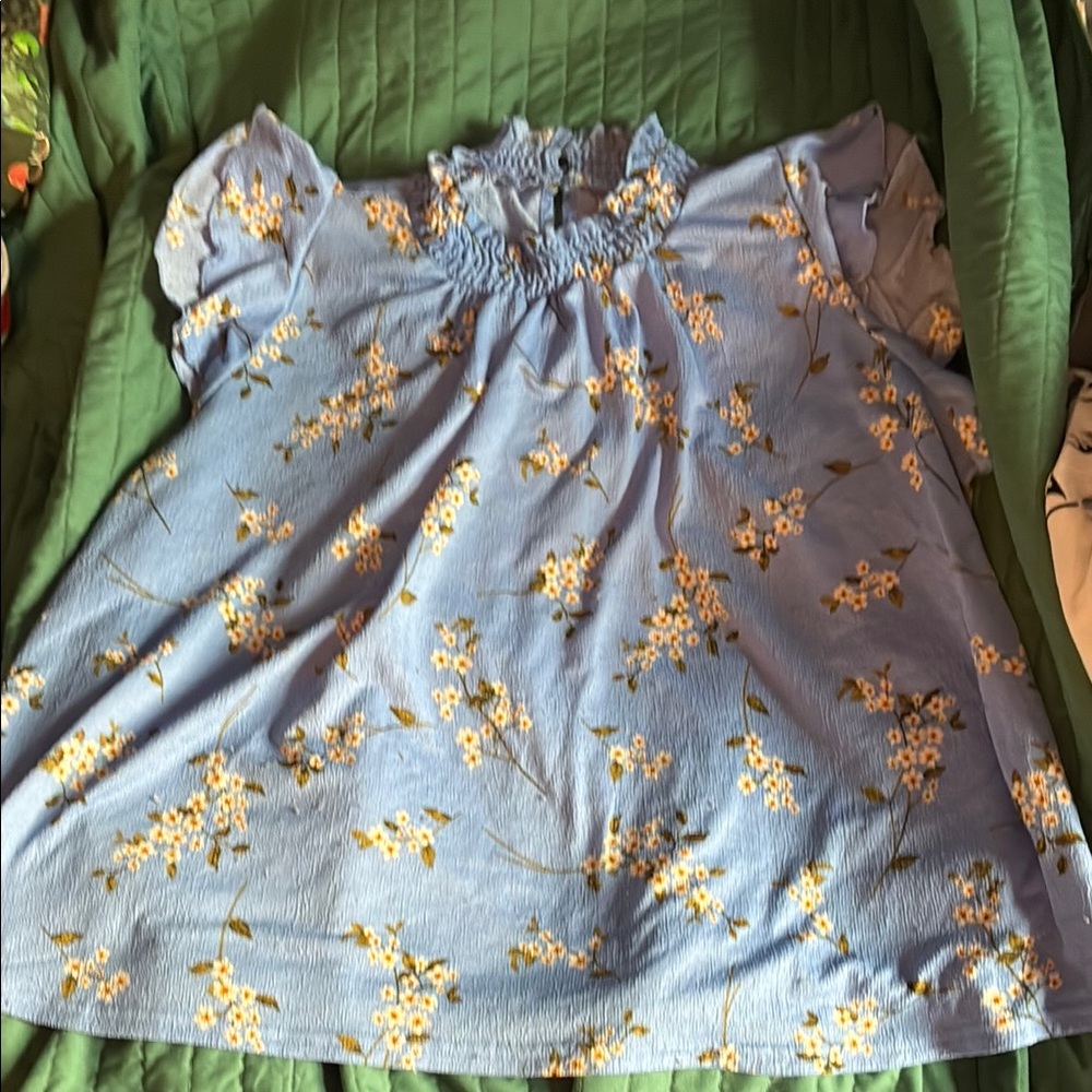 Floral Blue  Blouse